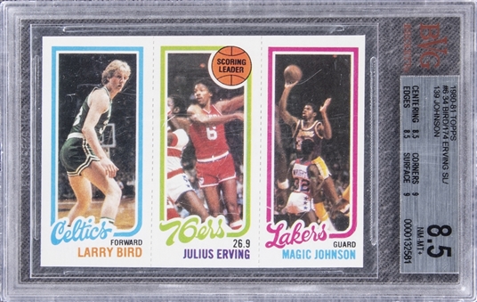 1980-81 Topps #6 Larry Bird/Magic Johnson Rookie Card – BGS NM-MT+ 8.5